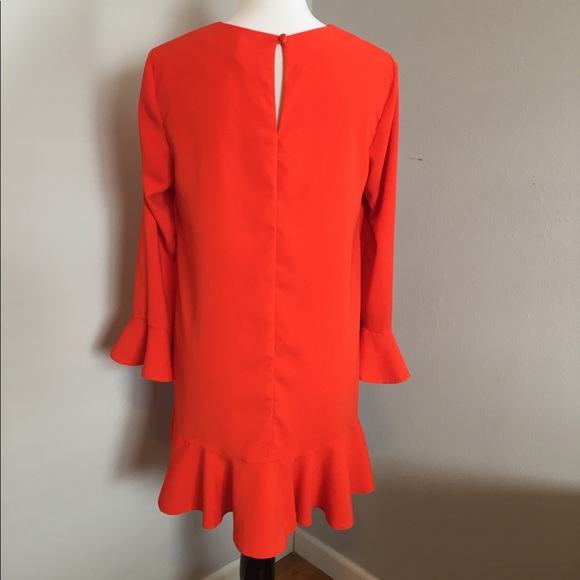 ASOS Fluted Sleeve Ruffle Hem Mini Dress - Picture 7 of 8